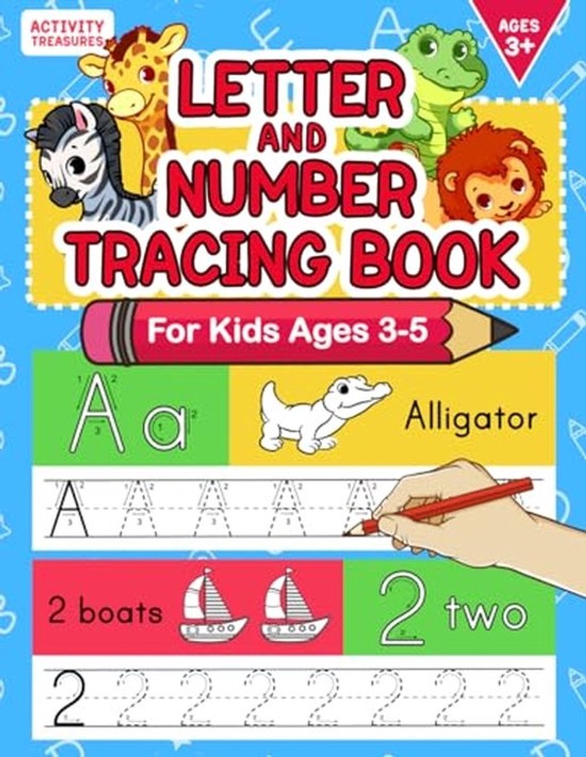 Oefenboek Letters Cijfers - Werkboek schrijfvaardigheid - Leren schrijven - Voor kinderen 3-5 jaar - 170 pagina's - Niet van toepassing