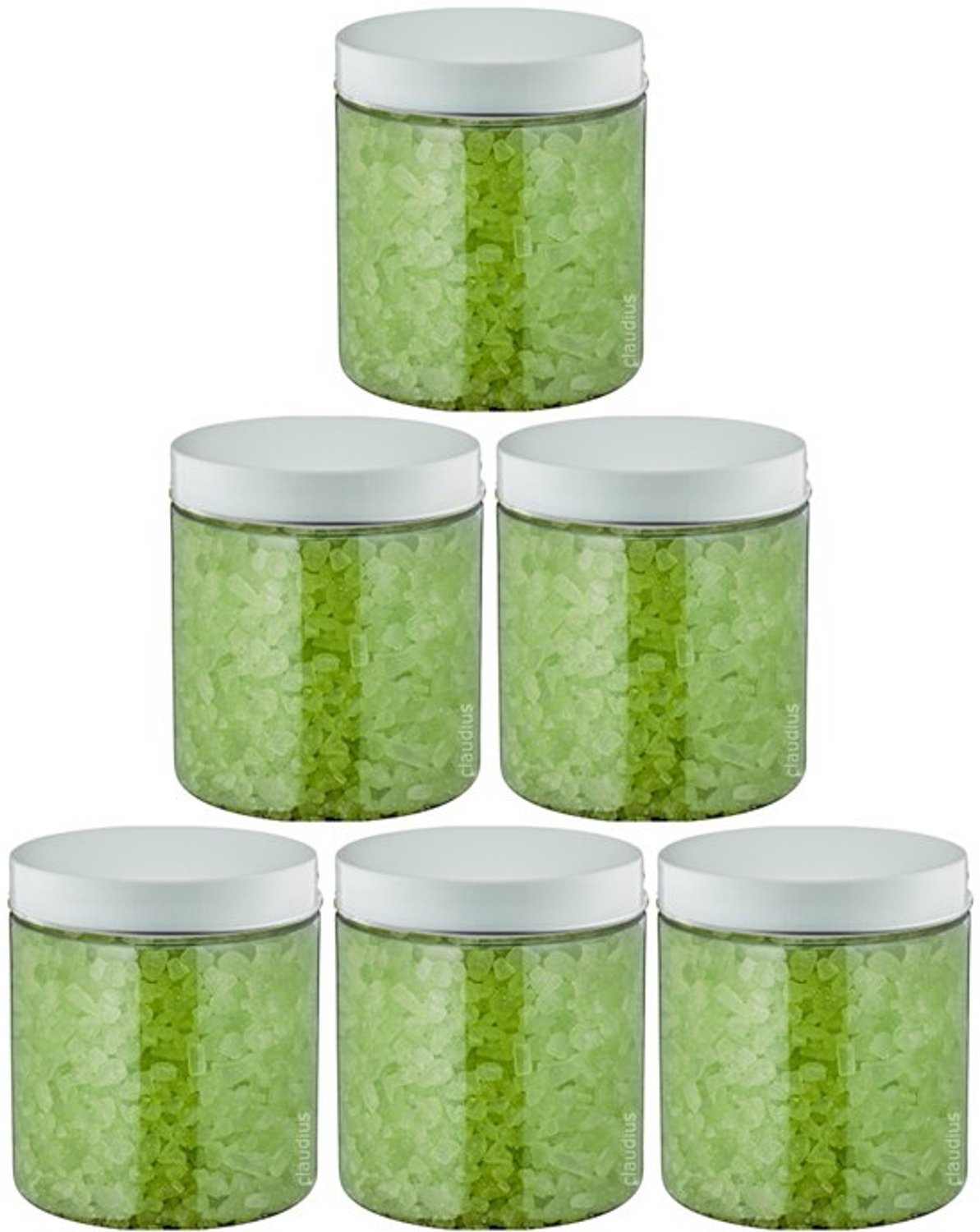 Claudius Badzout Eucalyptus - 300 gram - Pot met witte deksel - set van 6 stuks - pure ontspanning