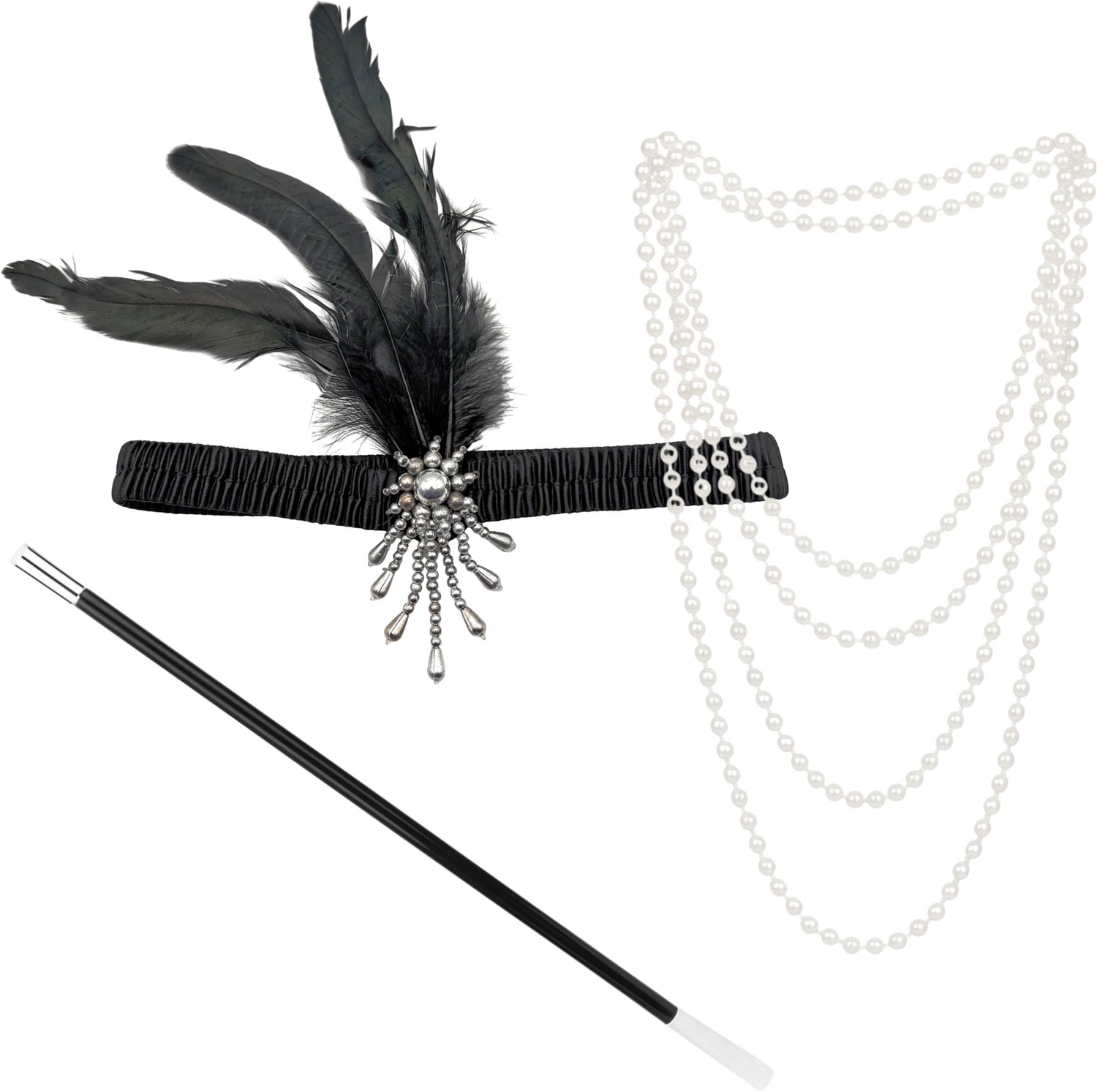 Purepeak Jaren 20 Accessoires Set 3-Delig - Roaring Twenties Accessoires - Dames - Volwassenen - Heren - Charleston