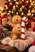 Gingerbread Candy Cane | Kerst | Decoratie | Beeldje | Cadeau | Kerstcadeau