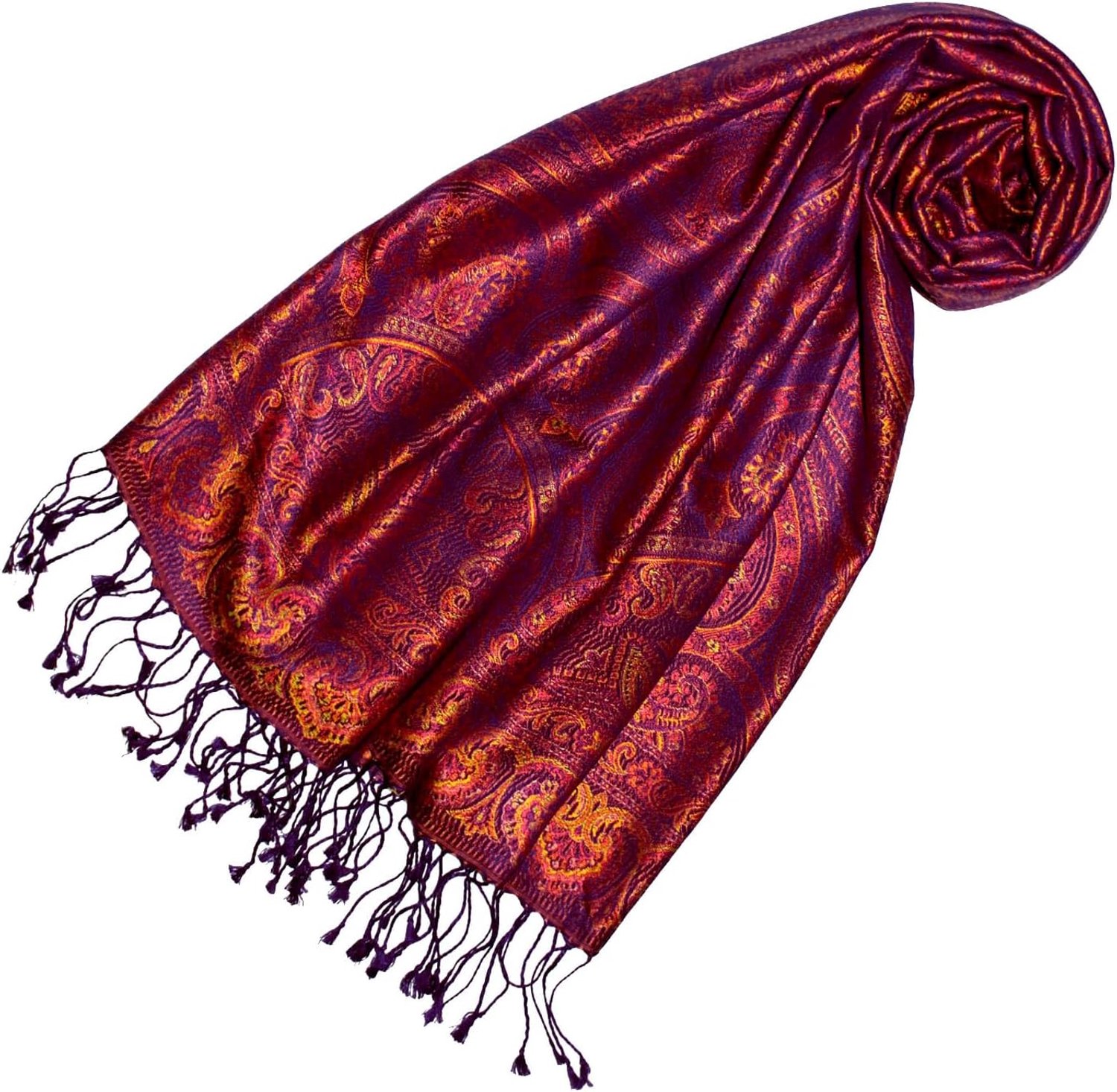 Luxe Zijden Sjaal Jacquard Geweven Paisley Patroon 70x190cm