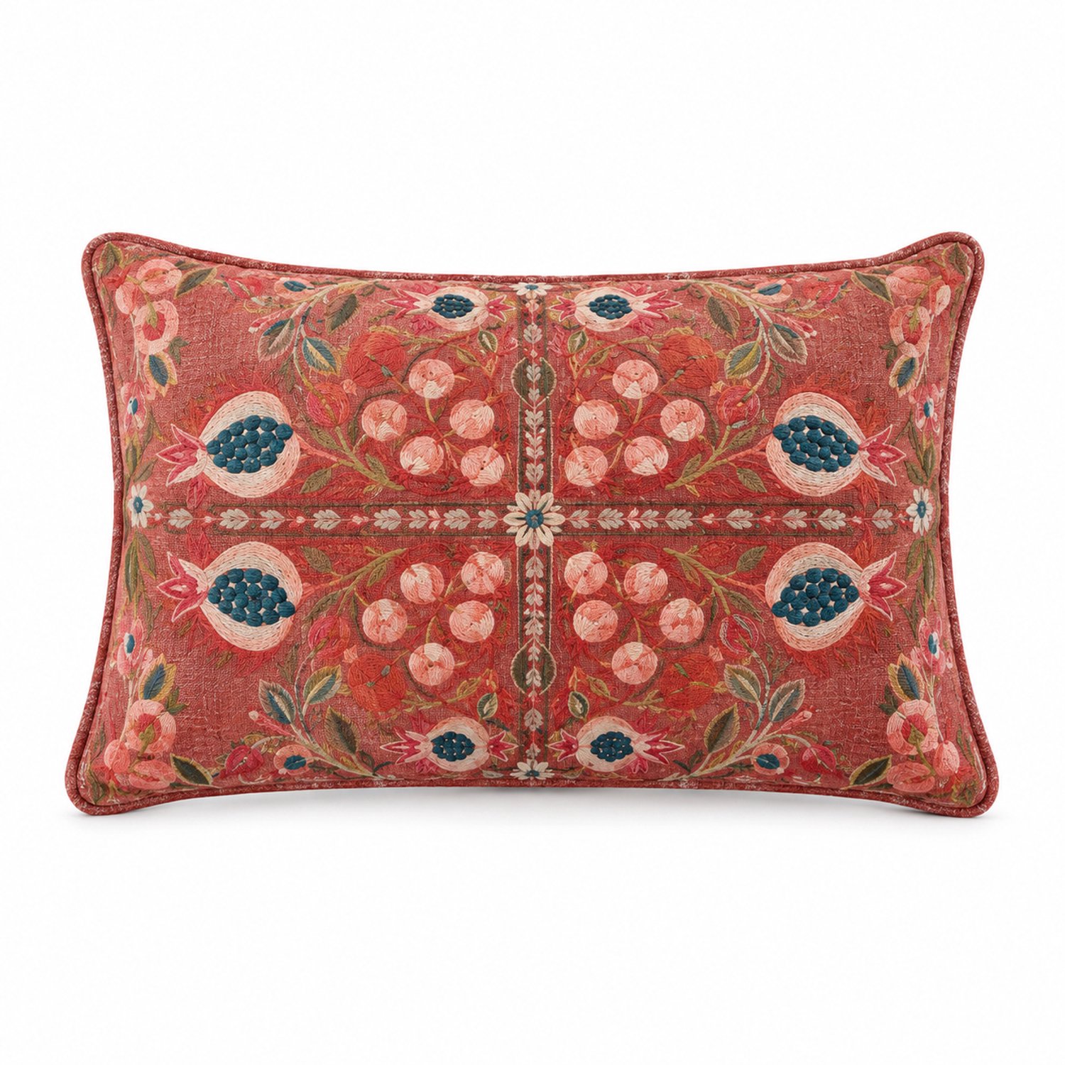Imbarro Home & Fashion Imbarro - Pomegranate - Sierkussen - Kussen - Groen - Roze - 40x60cm