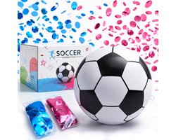 Rookbom voetbalset - blauwe of roze glitter - onvergetelijk moment - gender reveal - Homevero