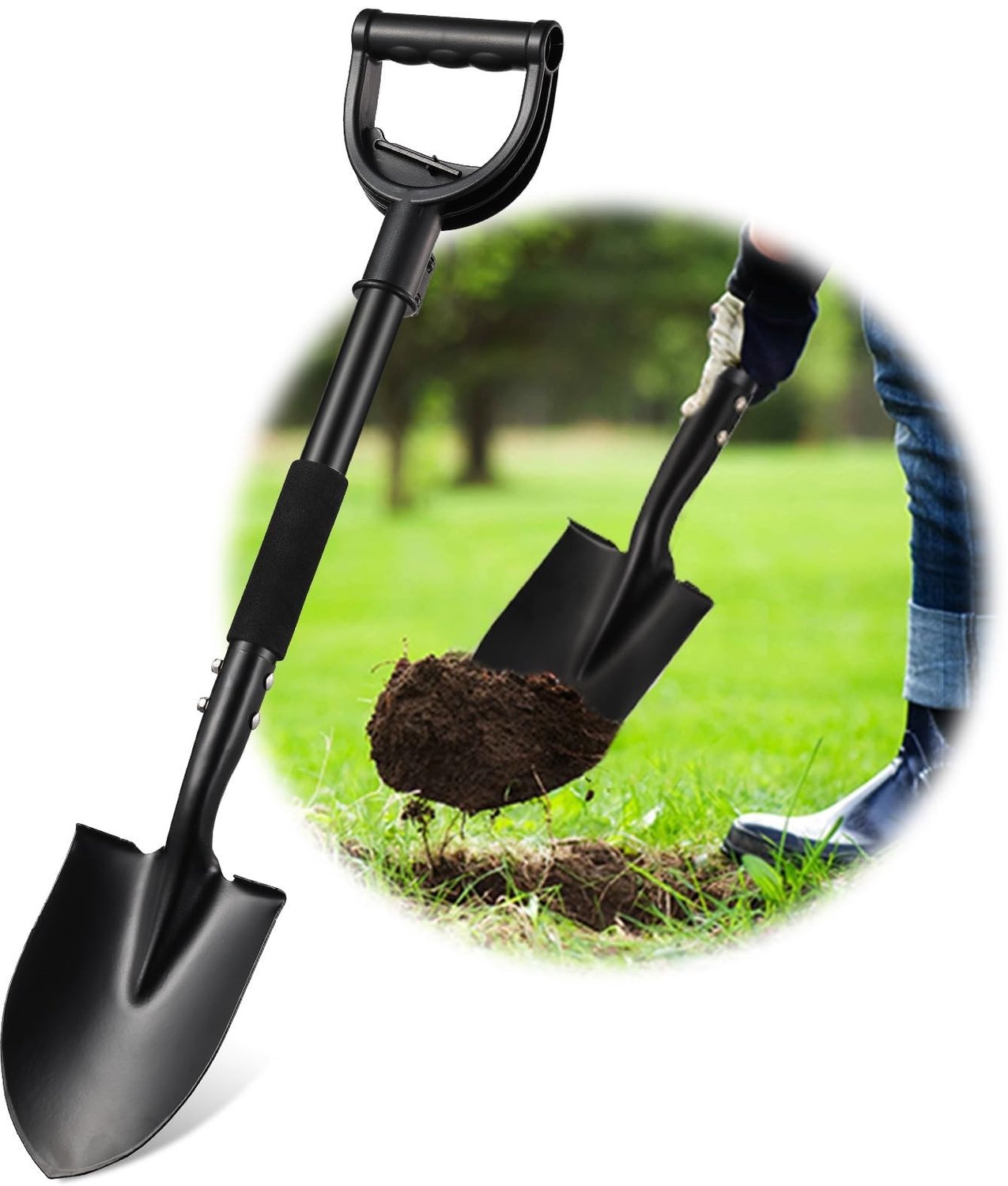 Robuuste Tuinschep met Lange Handgreep van 70 cm