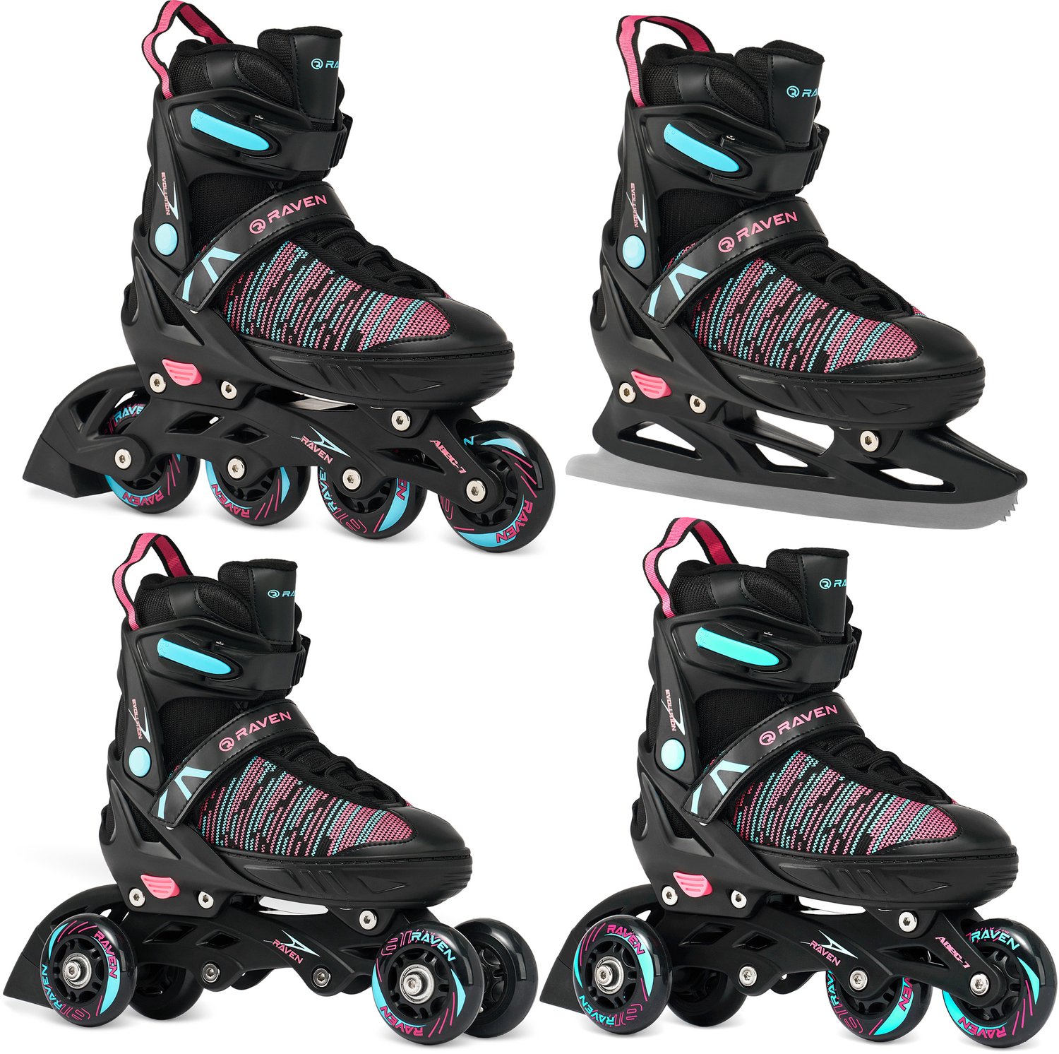 Skeelers Verstelbare Schaatsen 4in1 Cande 31-35 Zwart