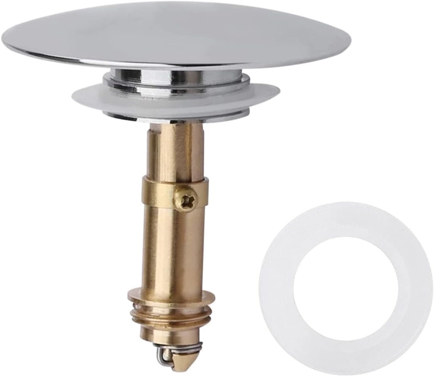 Merkloos Messing Pop-Up Afvoerstop 66mm met Klik-Klak Mechanisme