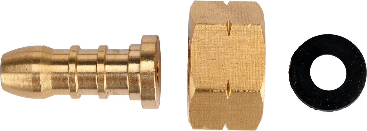YATO YT-36802 Messing Gasfles Adapter / Slangpilaar - 3/8" Linkse Binnendraad naar 9-10 mm Gasslang - Voor Camping Gasflessen & Gasbranders