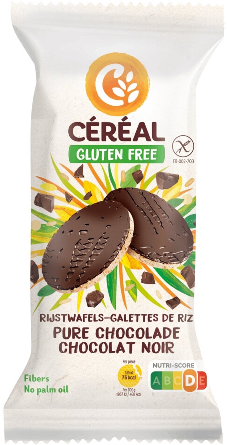 Céréal Rijstwafel Pure Chocolade Glutenvrij en Lactosevrij 130 gr
