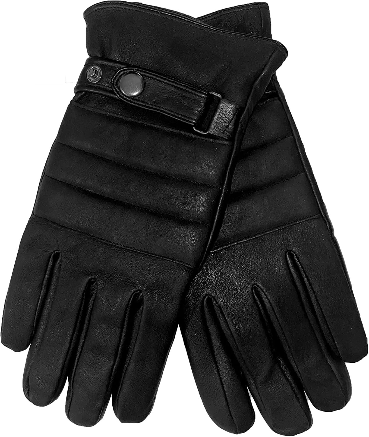 Merkloze Leren Motorhandschoenen Heren met Fleece Voering