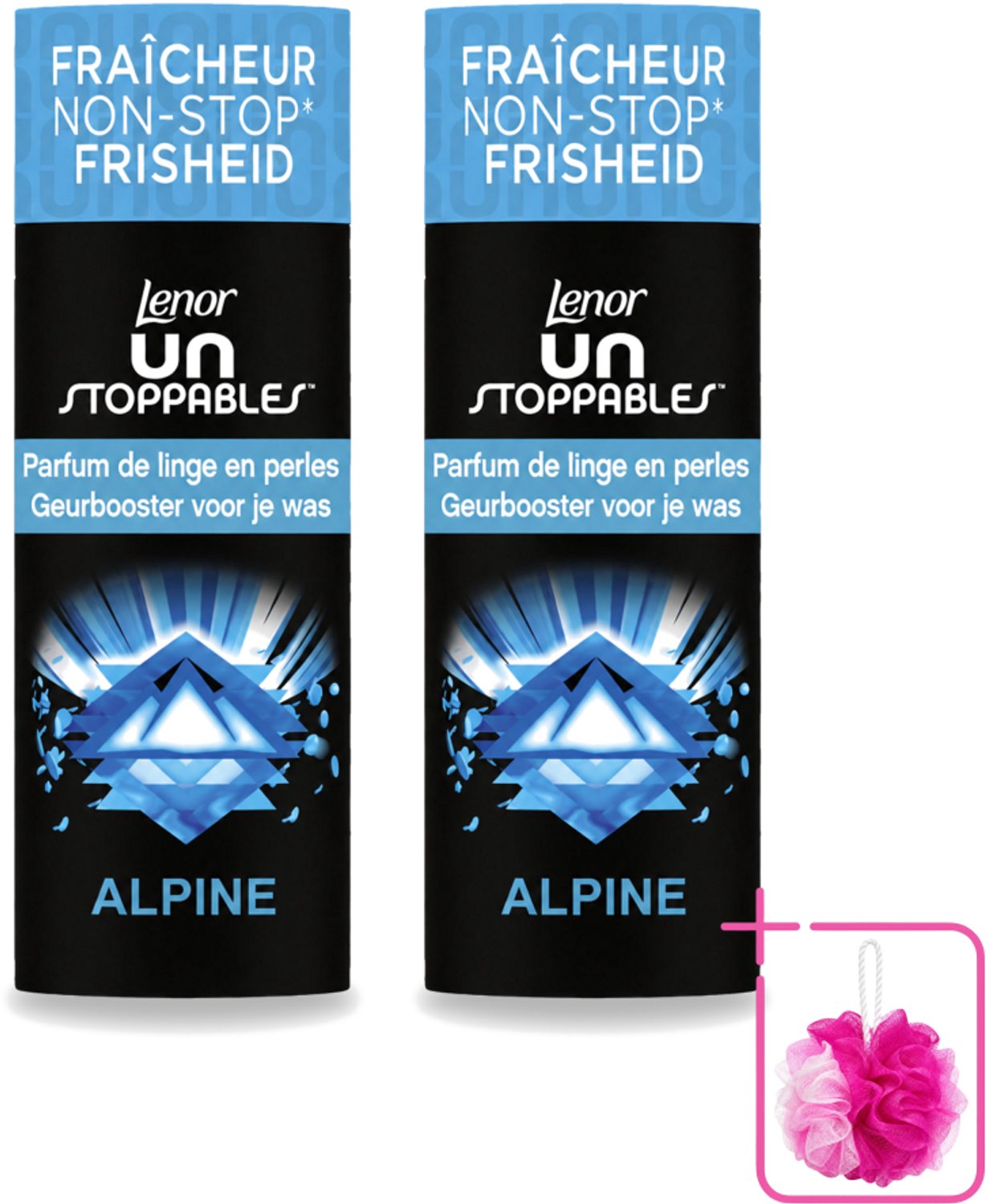 2 x Lenor Unstoppables – Geurbooster – Alpine – 19 Wasbeurten – 235 g - Bulkverpakking - Geurbooster wasgoed - Douchemop - Frisheid wasgoed