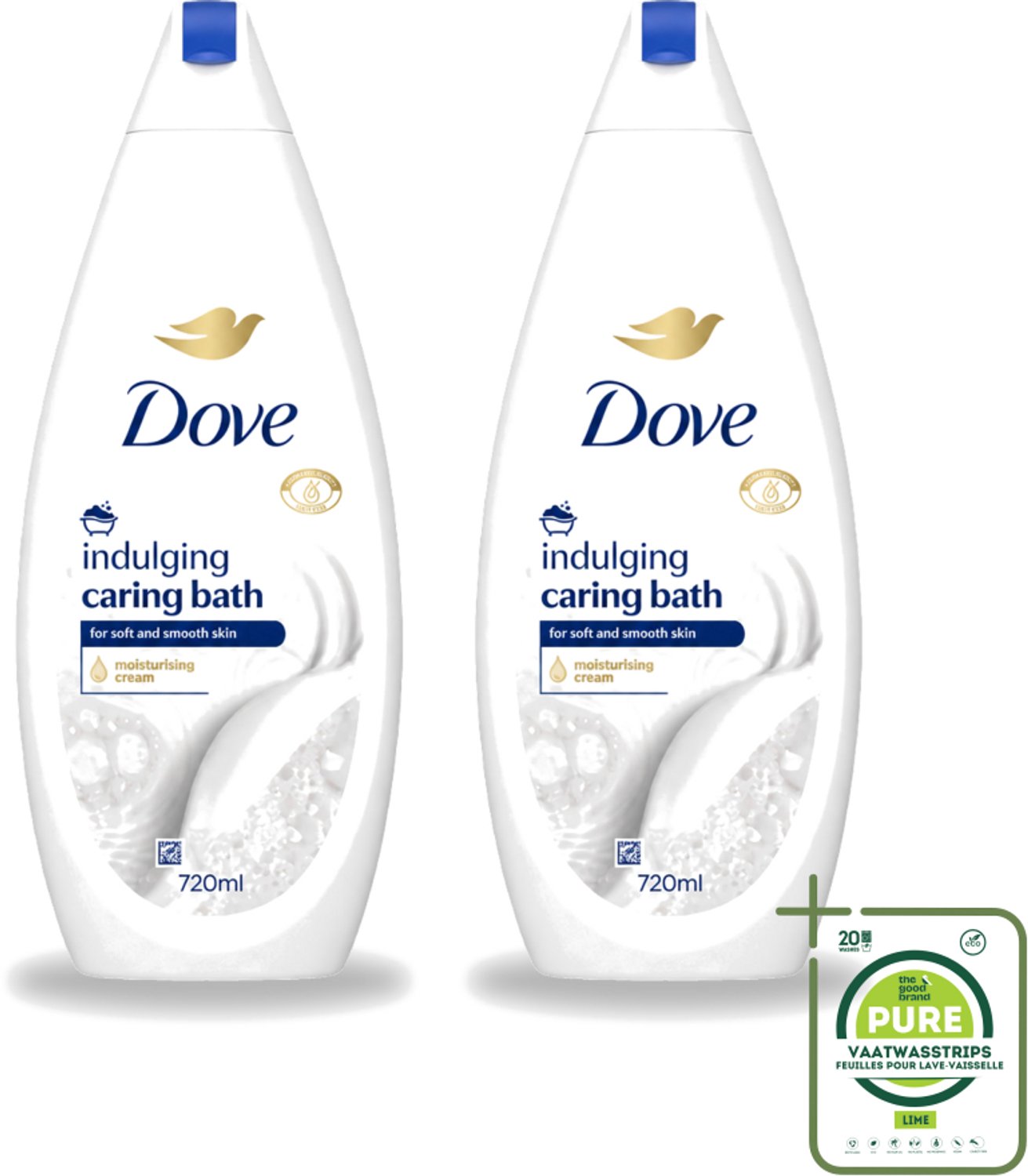 2 x Dove – Badcrème – Indulging Cream – 720 ml - Grootverpakking - Vaatwasstrips - Badcrème - Badcrème 720 Ml - Badcrème Voor Huid - Badcrème Voor Zintuigen - Badcrème Met Glycerine