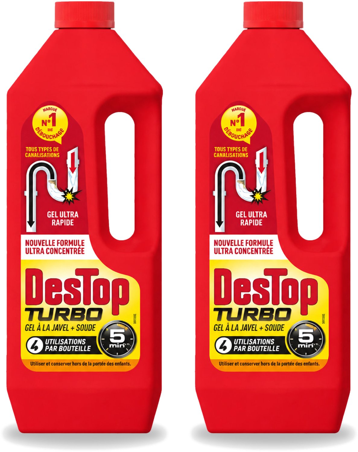 2 x Destop - Ontstopper - Turbo Gel - 1 L - Voordeelverpakking - 2 stuks