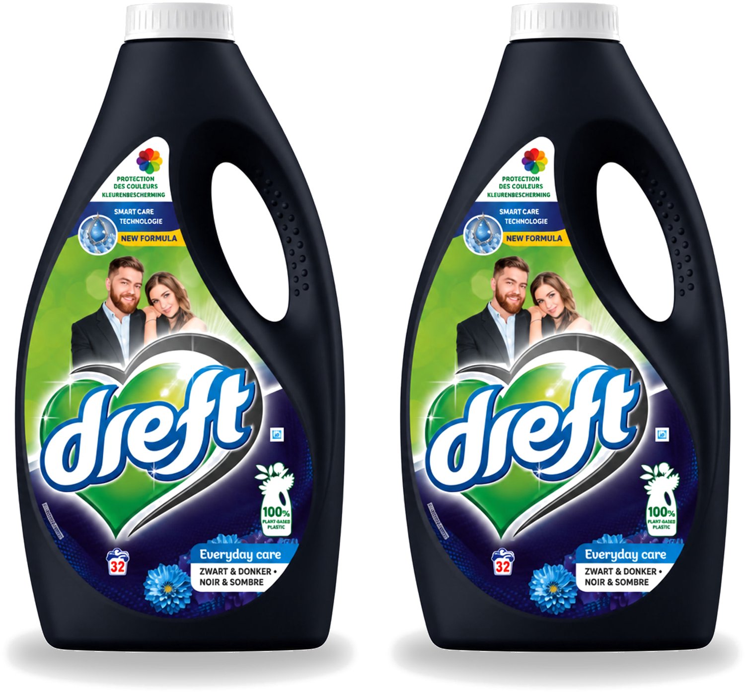 2 x Dreft – Vloeibaar Wasmiddel – Zwart & Donker – 32 Wasbeurten - Voordeelverpakking - 2 stuks