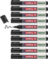 edding 28 boardmarker - 10 stuks zwart - ronde punt 1,5-3 mm - geschikt voor whiteboard en flipchart