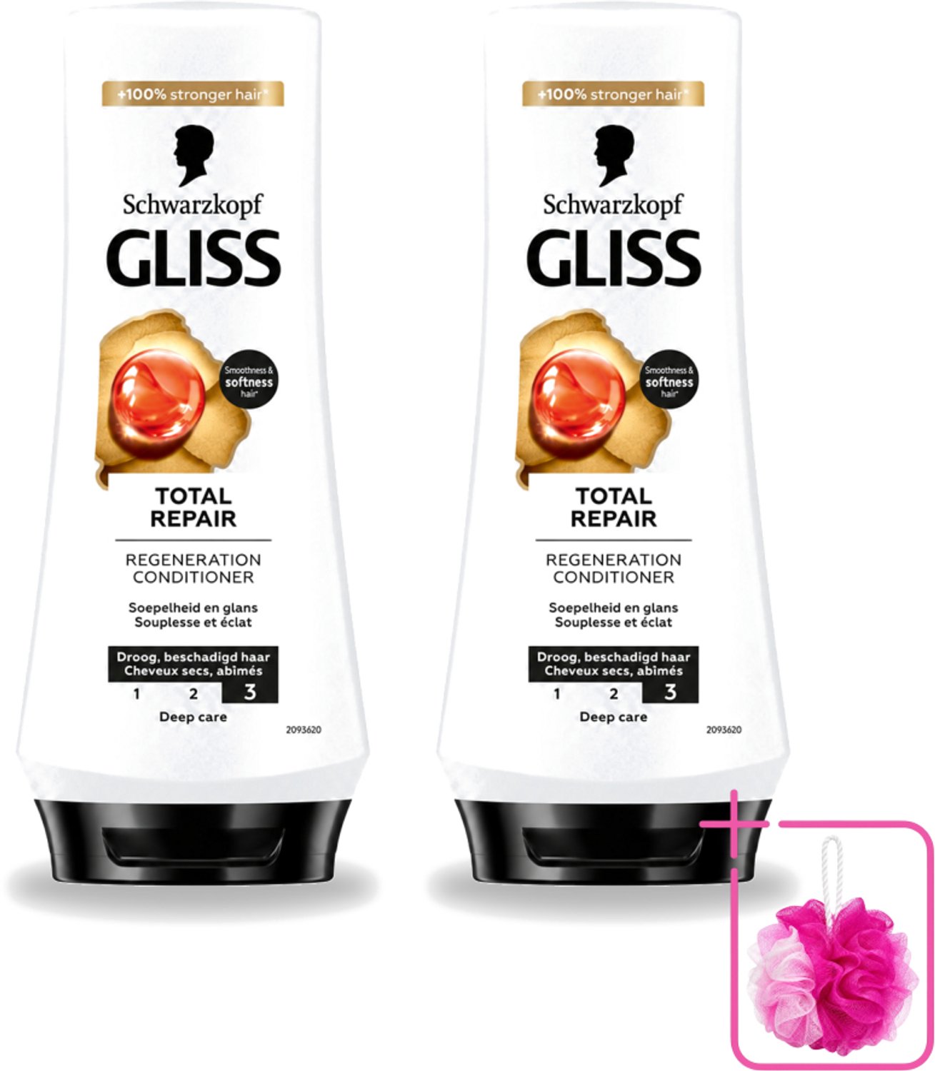 2 x Gliss - Hair Repair - Conditioner voor Totaal Herstel - 200 ml - Bulkverpakking - Haarherstel - Douchemop - Droog haar