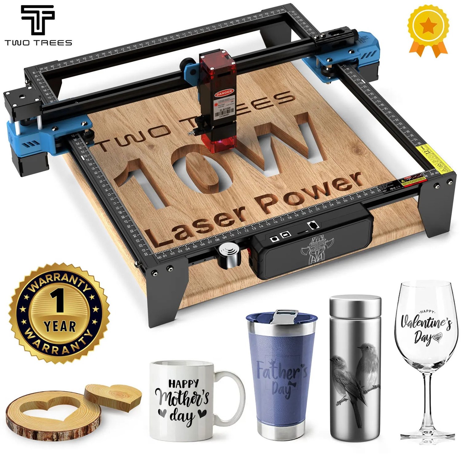VILIMA - Laser graveermachine - Graveren op sieraden, metaal, hout en andere materialen - 80 W - Nauwkeurigheid 0,1 mm - LTS esp32 moederbord