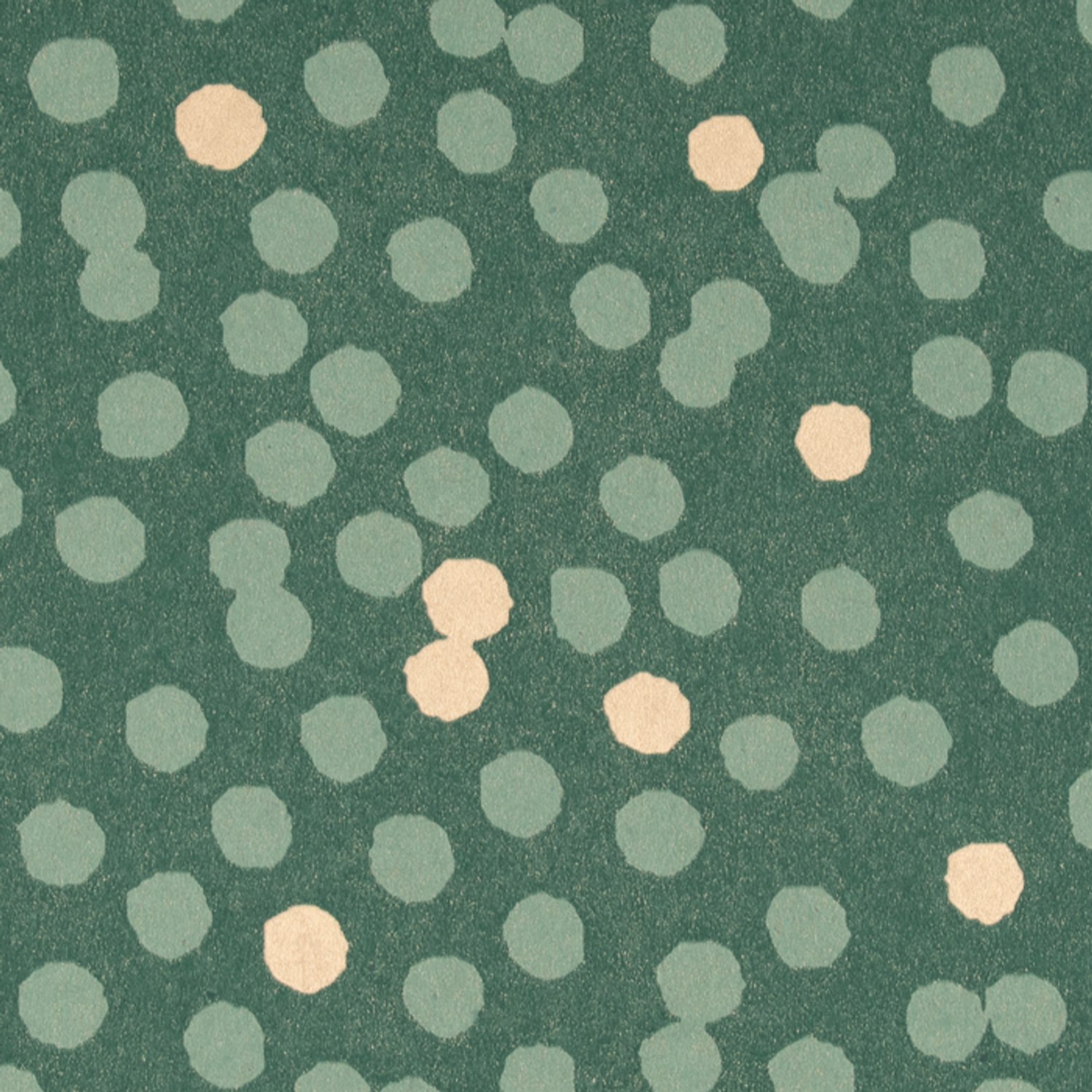 Inpakpapier - cadeaupapier - groen met gouden stippen - gerecycled - 20 cm x 100 meter