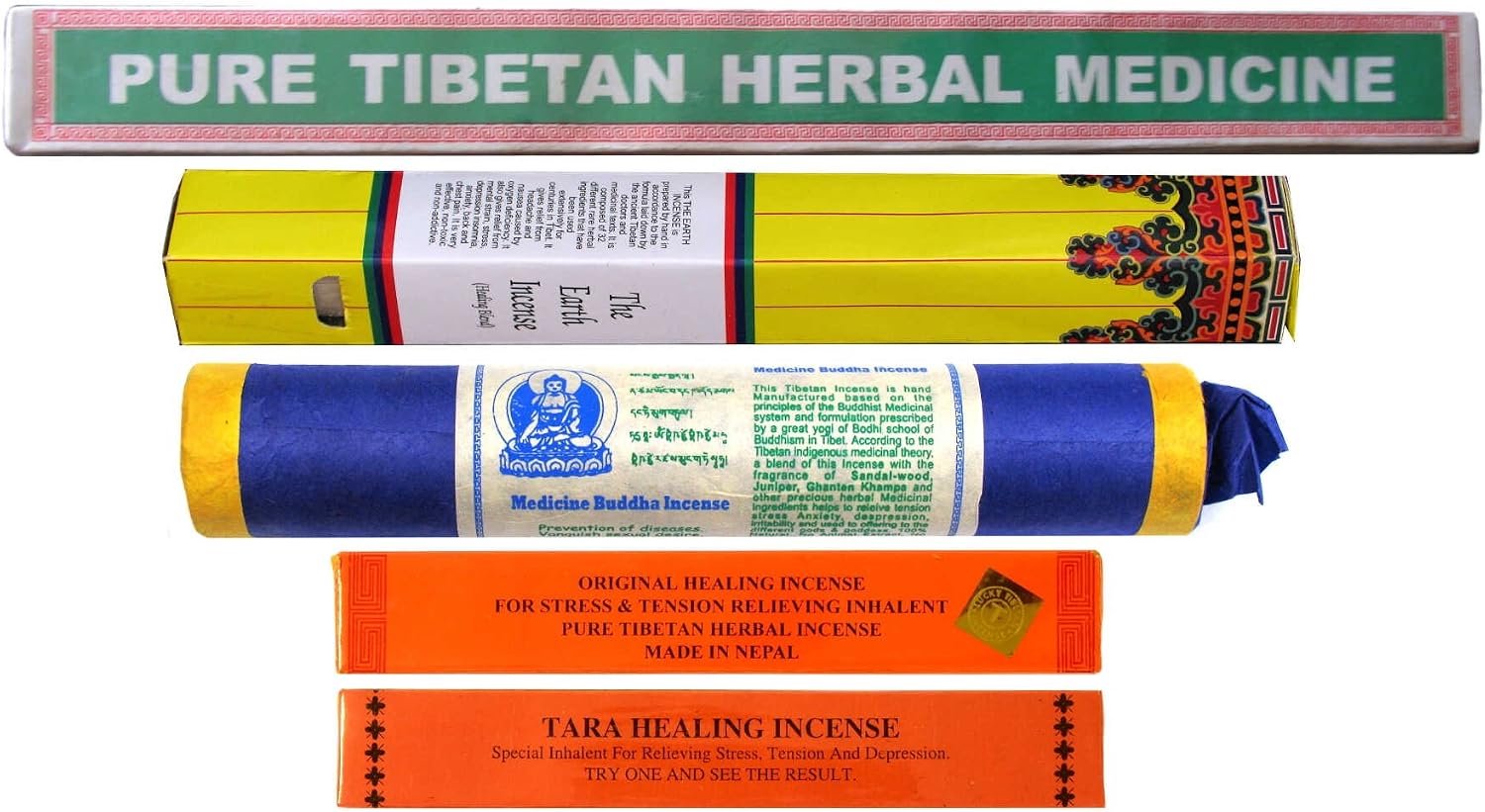 Set Tibetan Genezende Incense Sticks met Dorje & Tas