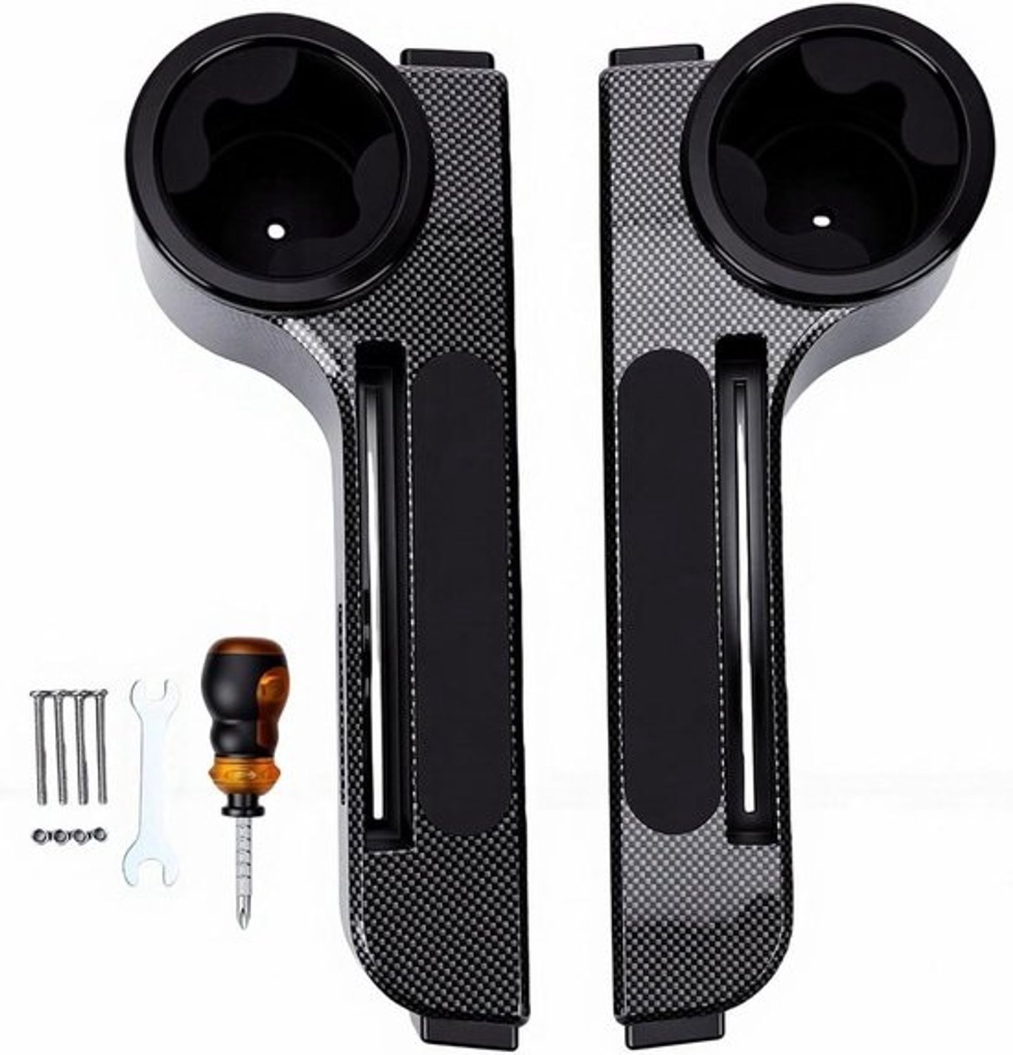 Golfkararmsteun - Bekerhouderkit - Comfort tijdens het golfen - Dubbele bekerhouders - 42 cm - Koolstofvezel