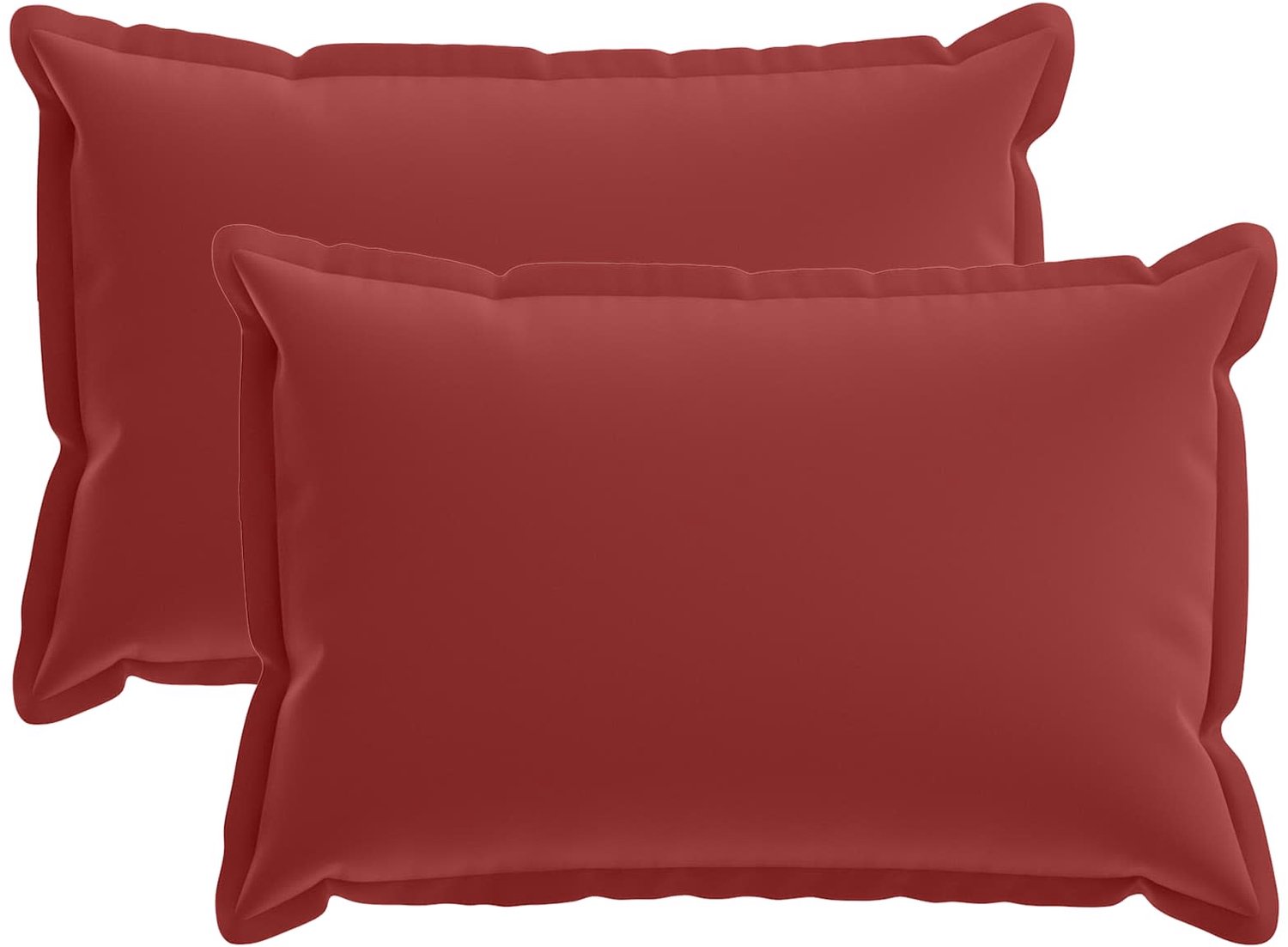vidaXL Dekenkussen - 2 - st - HOUTEN - Wijnrood - 30 - x - 50 - cm - Polyester