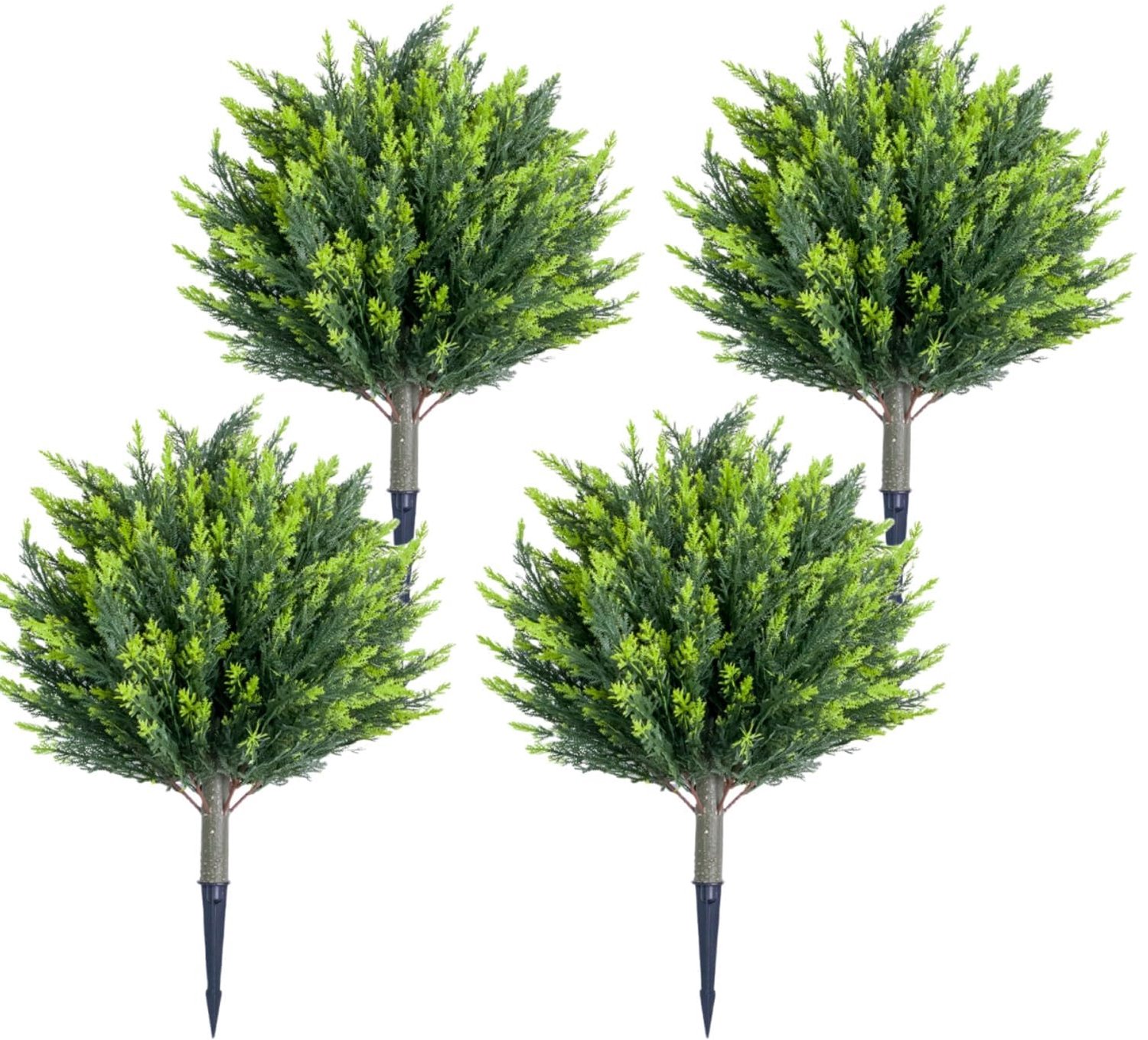 Danky - Kunstmatige topiarybomen met grondpennen - 65 x 45 cm - Groen - 4 stuks