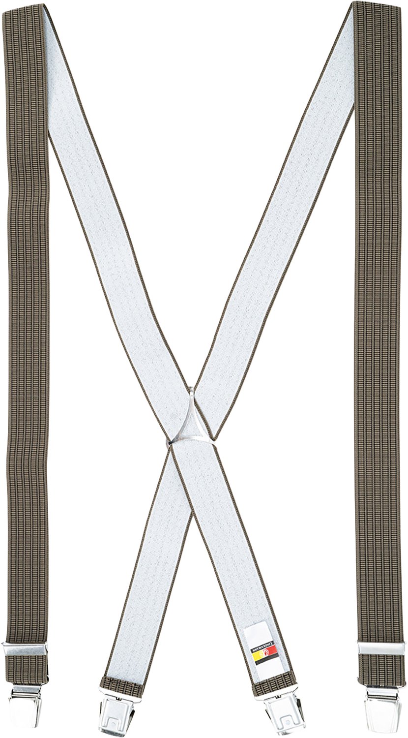 LINDENMANN heren bretels met extra sterke clips X-vorm - taupe dessin