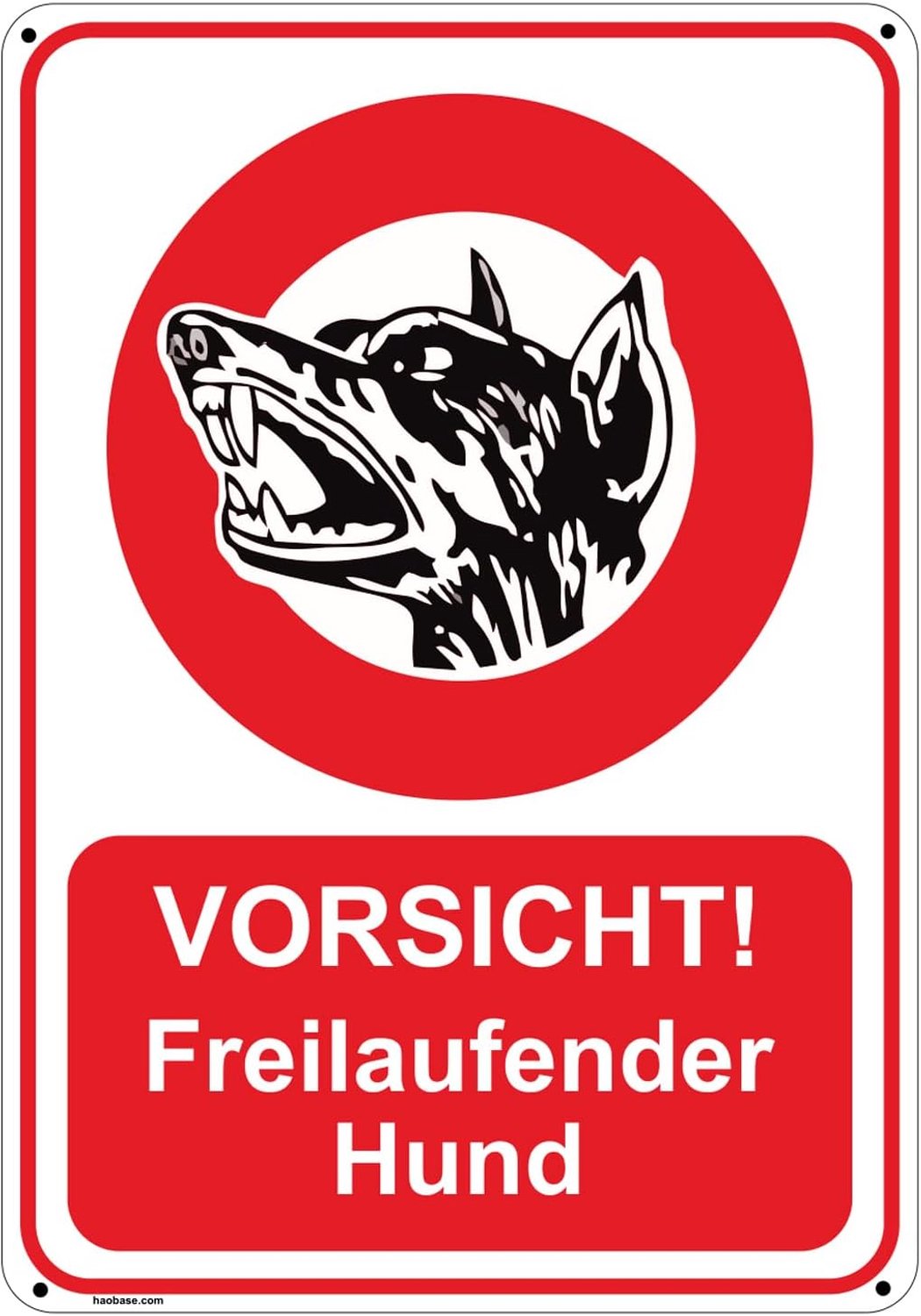 Waarschuwingsbord 'Vorsicht! Vrijlopende hond' - 250 mm x 175 mm - duurzaam PVC - eenvoudig te bevestigen - Homevero