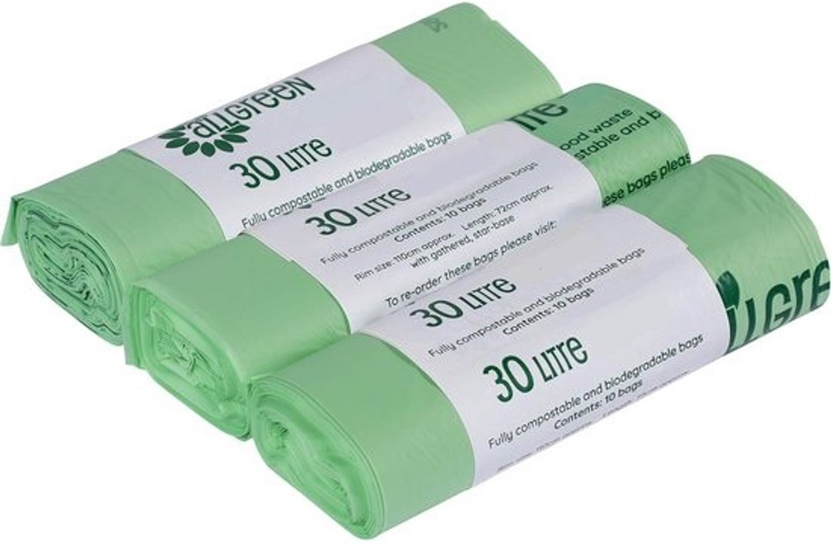30 liter Composteerbare Keuken Kerbside Caddy Liner - Voedselafval Bin Liners - Geschikt voor Compostering