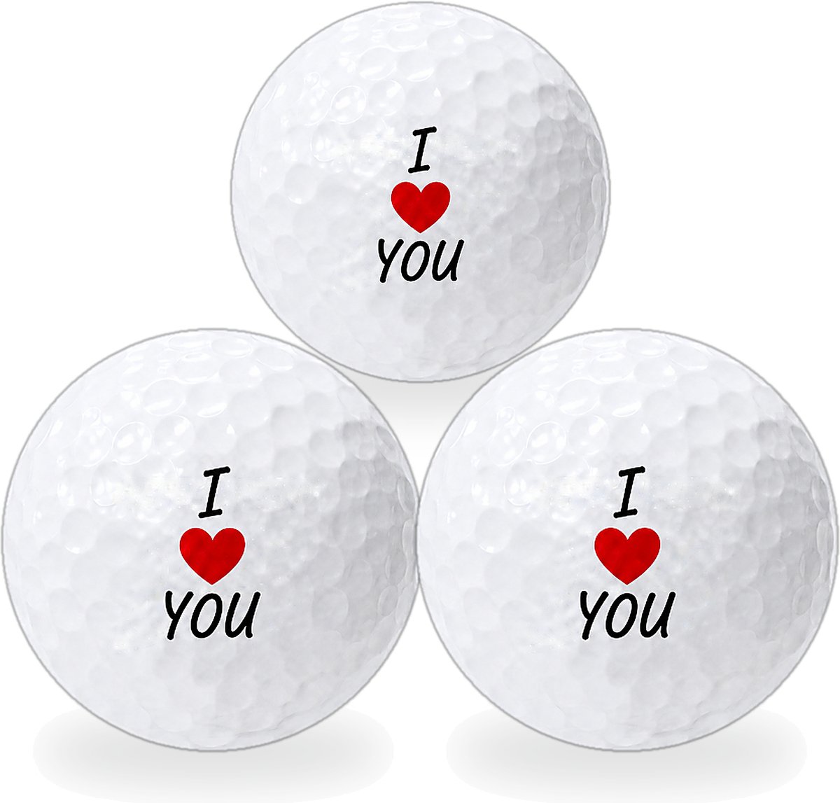Wilson Golfballen I Love You - Valentijn Golf Cadeau - 3 stuks - Golfbal met Opdruk