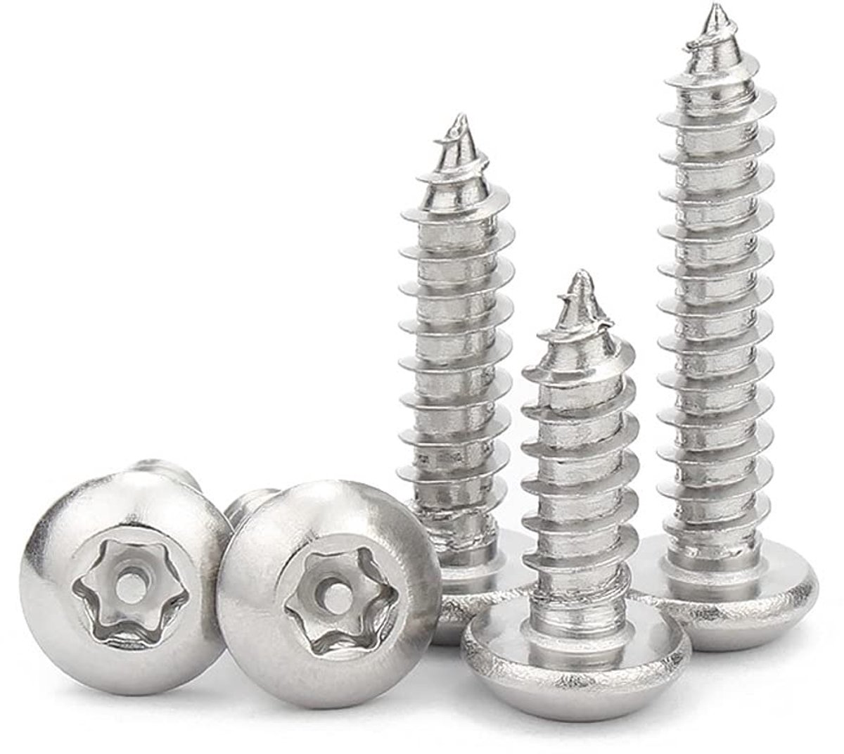 zelftappende schroeven met Ronde kop, roestvrij stalen houtschroeven schroeven Torx Anti-diefstal schroef - M3.9×25mm,20 pcs