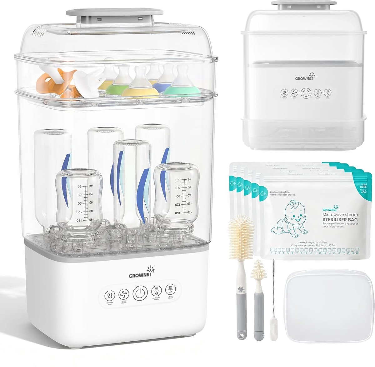 Babyflessterilisator met droger - geschikt voor 6-8 flessen - snel en efficiënt - veilig voor uw kindje - ShopVlot