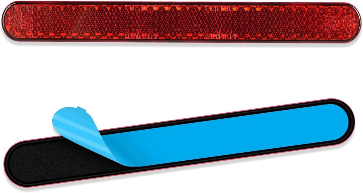 Reflectoren voor Motoren en Fietsen, Set van 2, E4 Goedkeuring, Zelfklevend, Rood, Multifunctioneel voor Scooters en Veiligheid