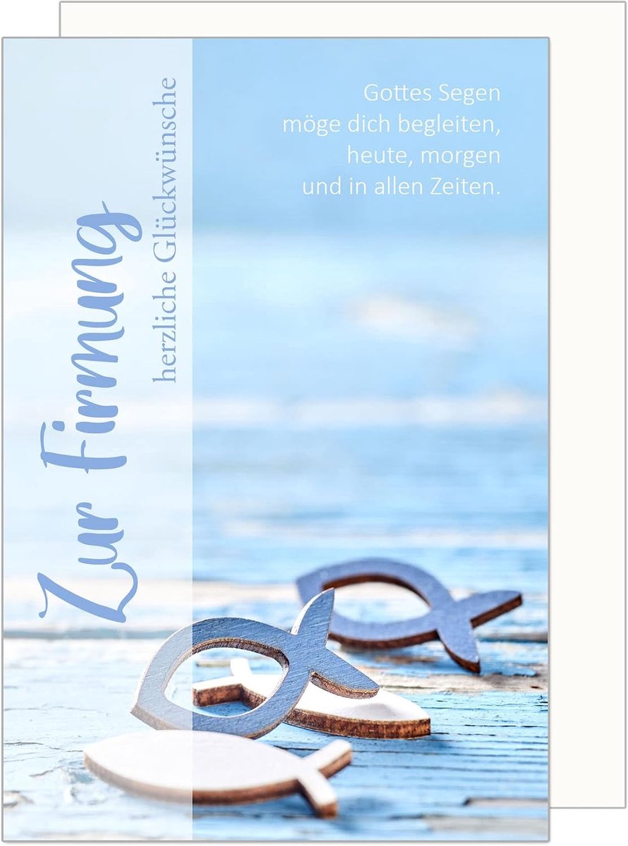Wenskaarten ter bevestiging met envelop. Een enkele kaart ter bevestiging met spreuk Wenskaart vis zee horizon jongen meisje (FI126 SW023)