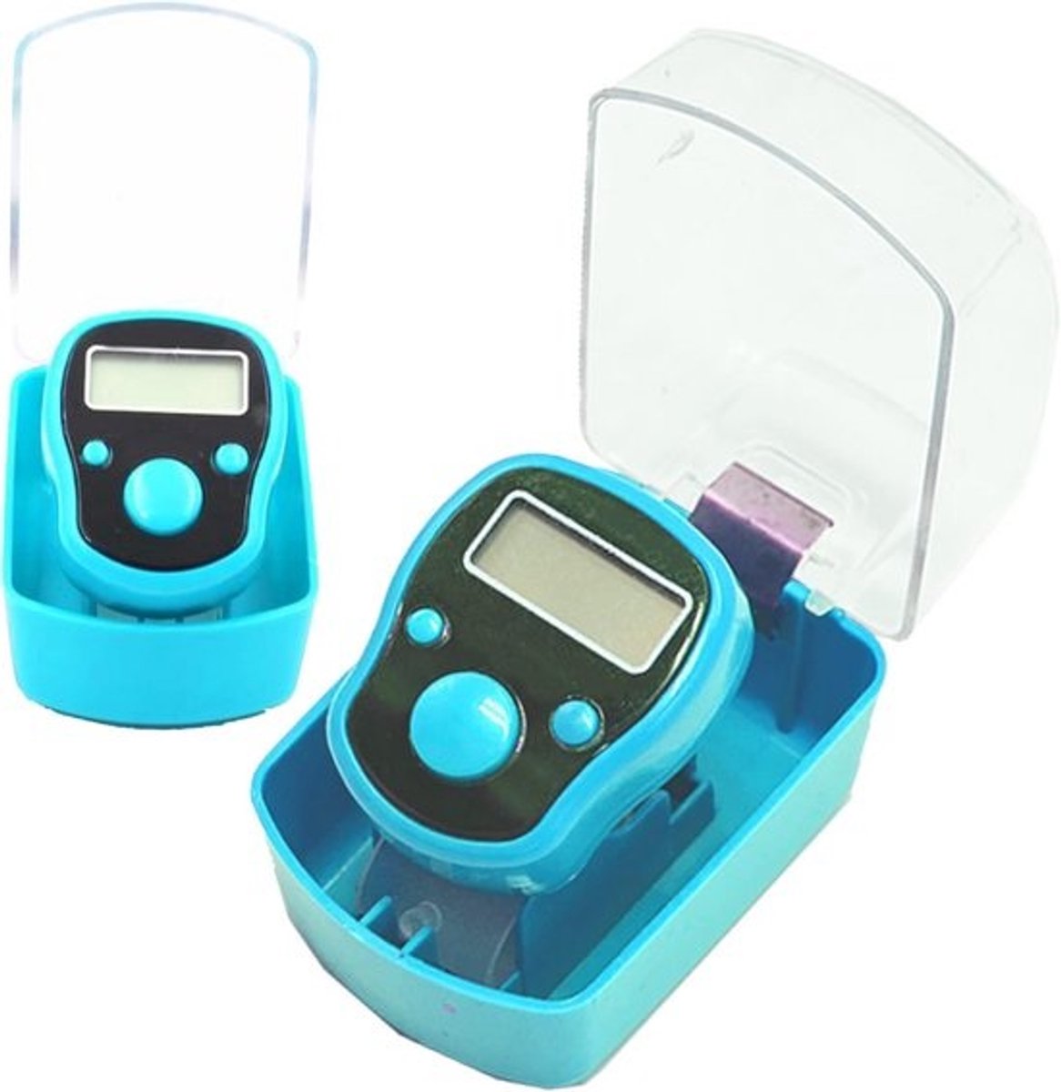 Digitale Teller - Steekteller Vinger - Breien Haken - Mechanisch Reset - 5 Cijfers - Blauw