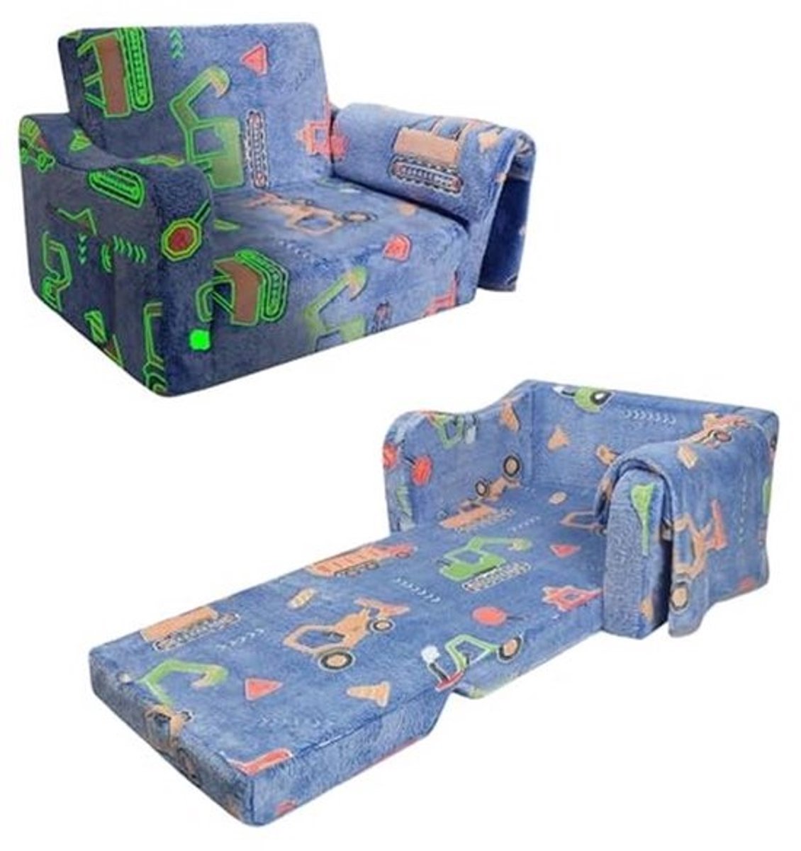 Uitklapbare Kinderbank met Deken - 2-in-1 Slaapbank en Kinderstoel voor Meisjes en Jongens - Lichtgevende Bank voor Slaapkamer en Speelkamer