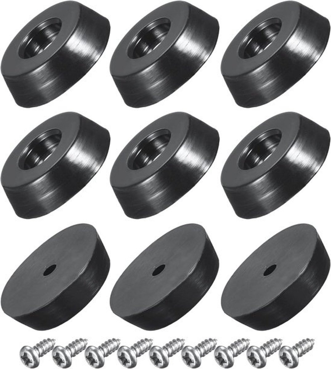 9 Stuks Antislip Rubber Voetjes met Schroeven - 18mm Breedte voor Meubels en Elektronica