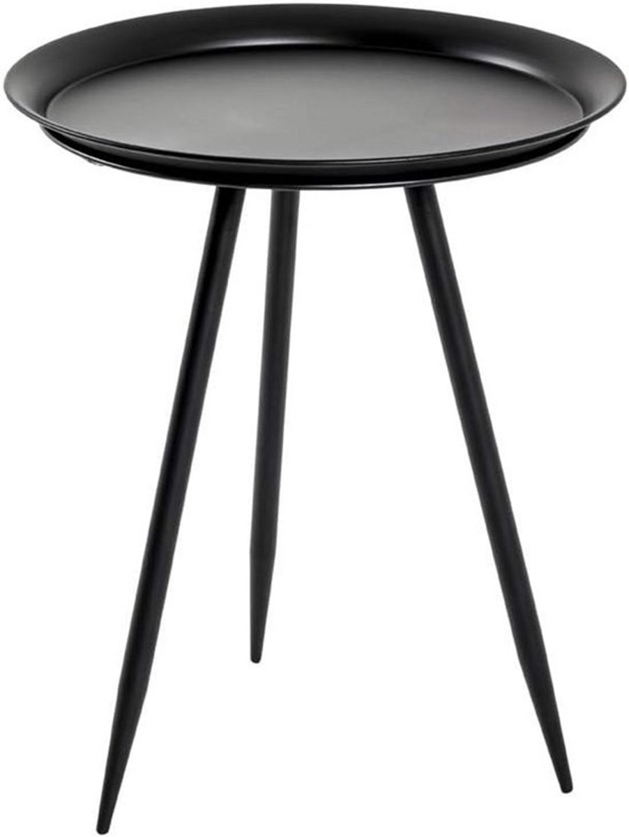 Moderne zwarte metalen bijzettafel H 54 cm