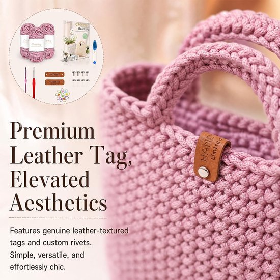 Complete haakset met haaknaald 4,5 mm, handige tas en instructies voor beginners, ideaal voor dikke wol en creatieve projecten, perfect als cadeau voor vrienden en familie — afbeelding 2
