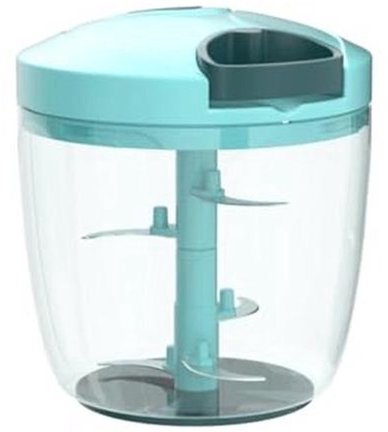 Handmatige Voedsel Groente Chopper met 5 Blades - Eenvoudige Knoflook Crusher en Smoothie Blender, 900ml — afbeelding 2
