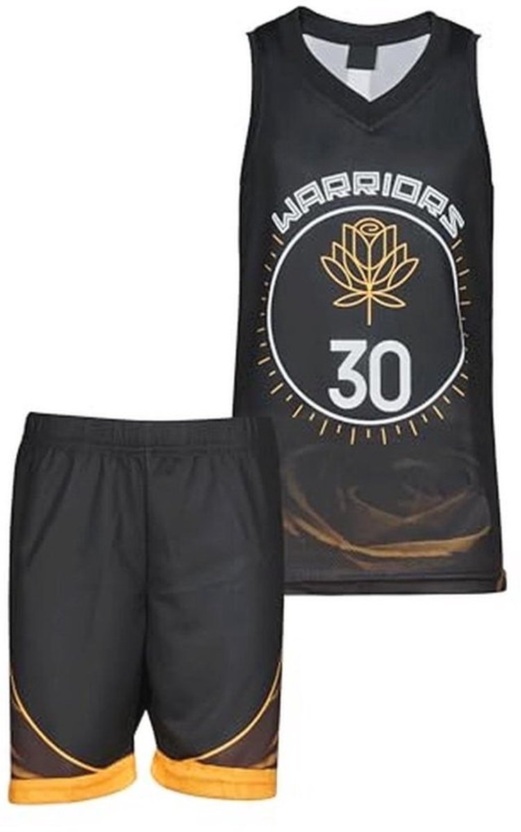 Basketbalshirt voor Kinderen met Shorts - Zwart en Blauw, Gebouwd voor Basketbalfans (4-13 jaar)