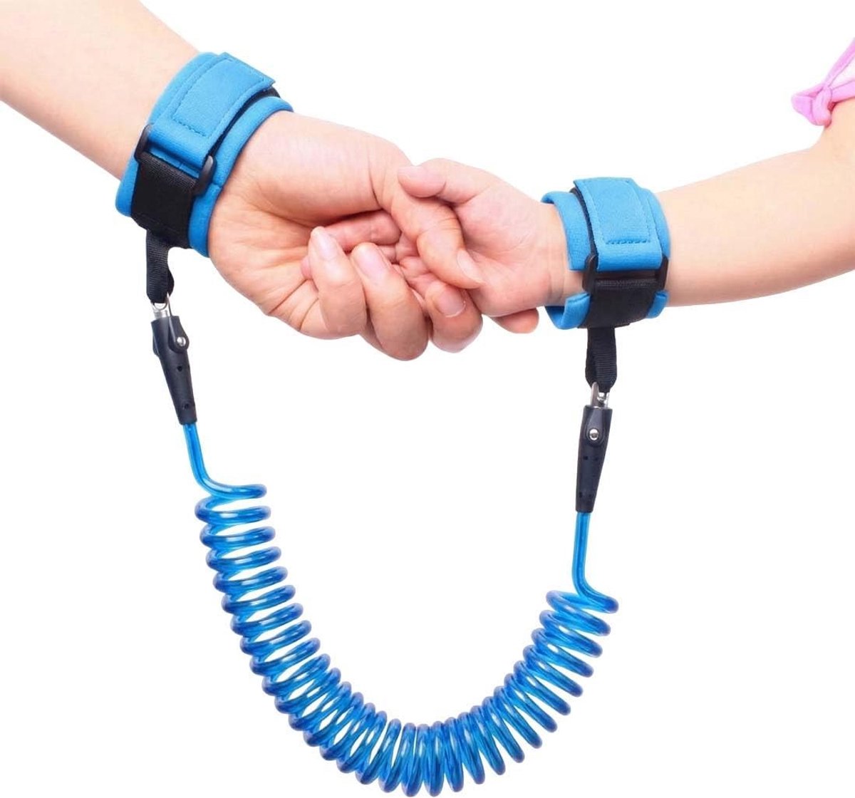 Veiligheidsriem voor Kinderen, Antiverlies Elastische Veiligheidsband met Stalen Kabel, Ideaal voor Wandelen en Reizen, 2 Meter, Blauw, Kindveiligheid, Reizen met Kinderen, Loopveiligheid