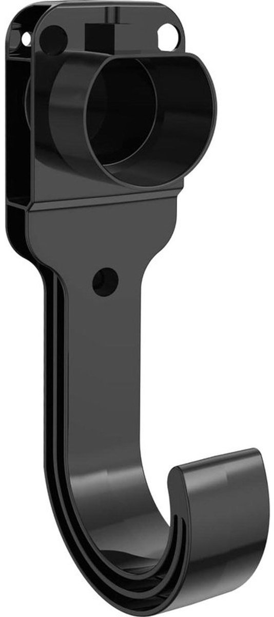 Type 2 Charging Cable Holder with Hook - Electric Vehicle Wall Bracket - Cable Organizer - Wall Mount for Most EU Standard EVs - Black