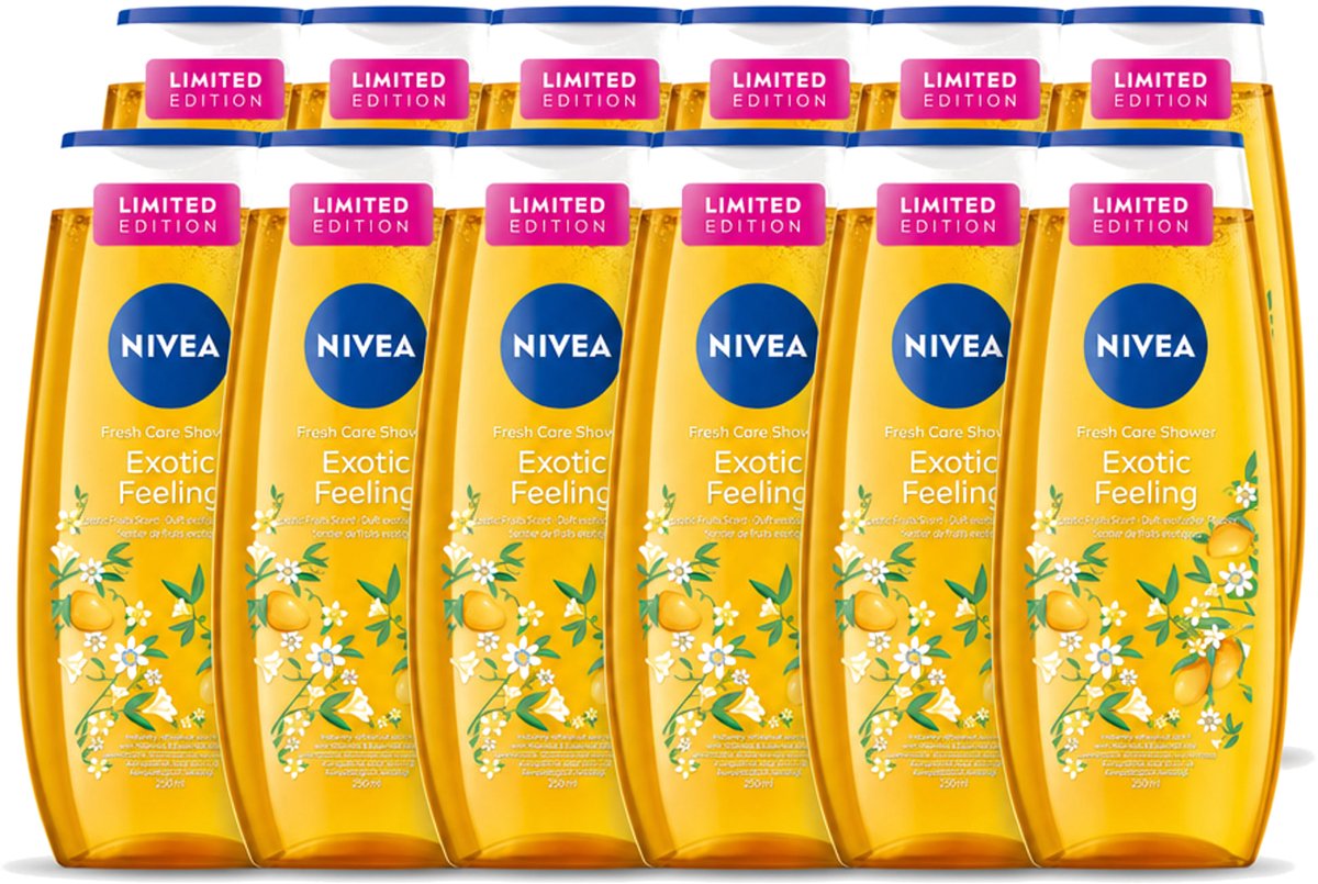 12 x Nivea – Douchegel – Exotic Feeling – 250 ml - Voordeelverpakking - 12 stuks