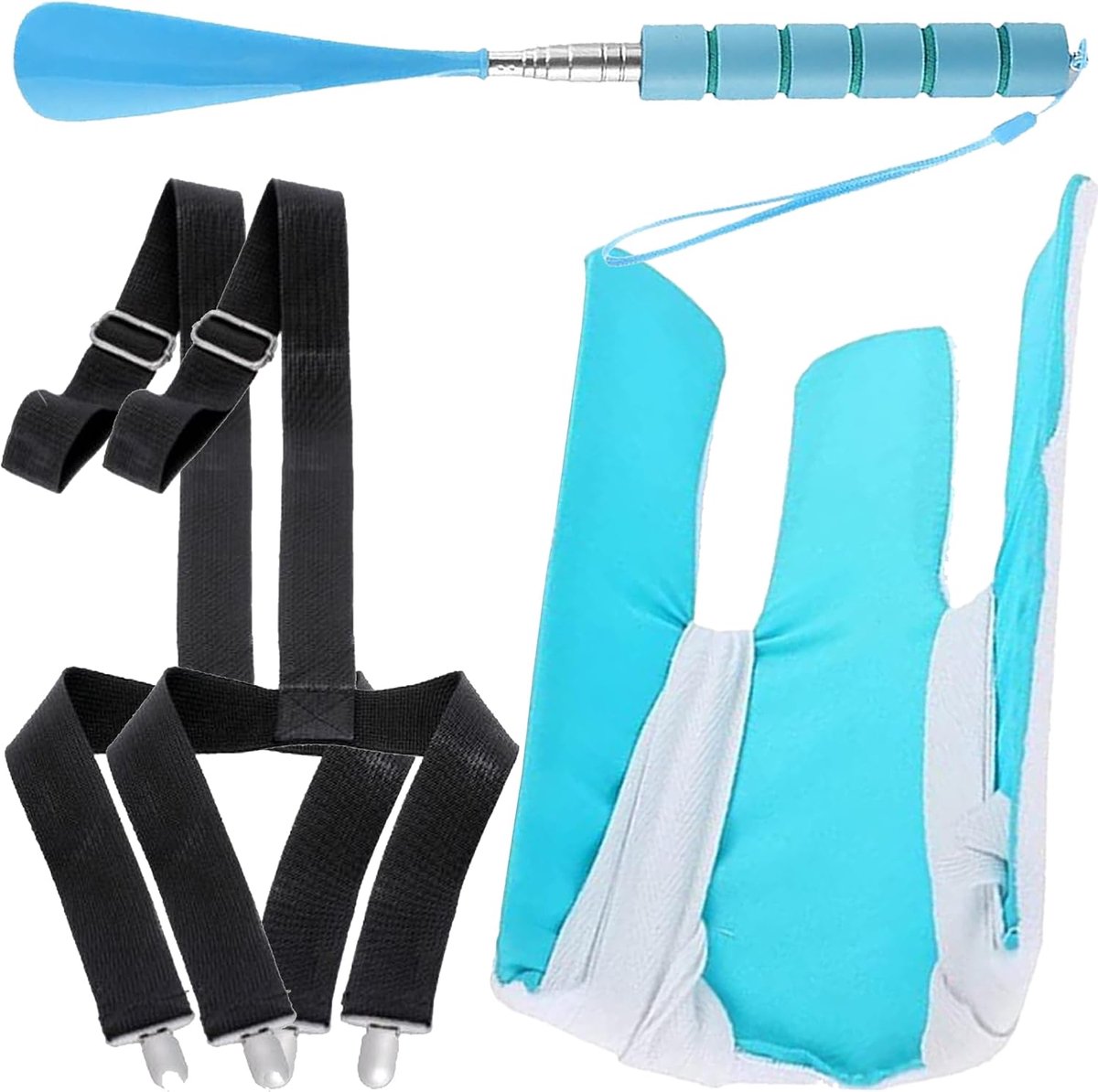 Aid Kit, 3pcs Aid Tool met het dragen van panty en Schoenlift, Gemakkelijk Off Tools voor Senioren, Gehandicapten, Zwanger, Diabetici, Pijnvrij Geen Buigen, Pulling Assist Apparaat