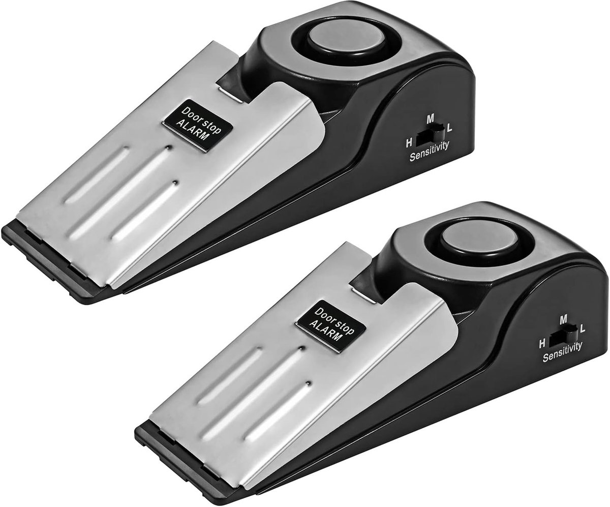 Alarm, deurstopper met antislip rubber en alarm, alarm wig voor deur met 120 dB (2 verpakking)