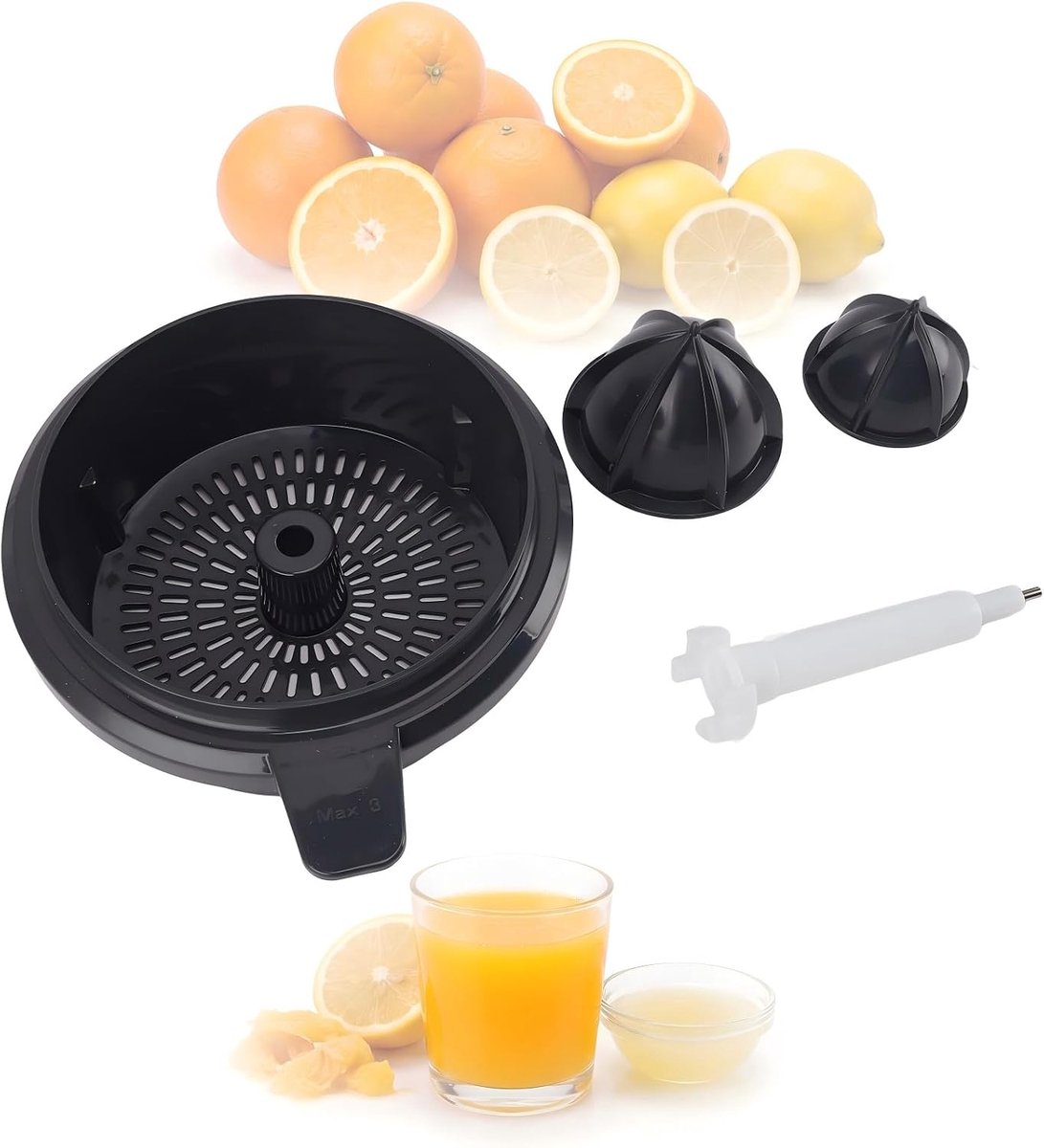 Handmatige sapcentrifuge met zeefmand, sapscheiding compatibel met TM5 TM6, keukenhulp sapcentrifuge-opzetstuk voor sinaasappel-