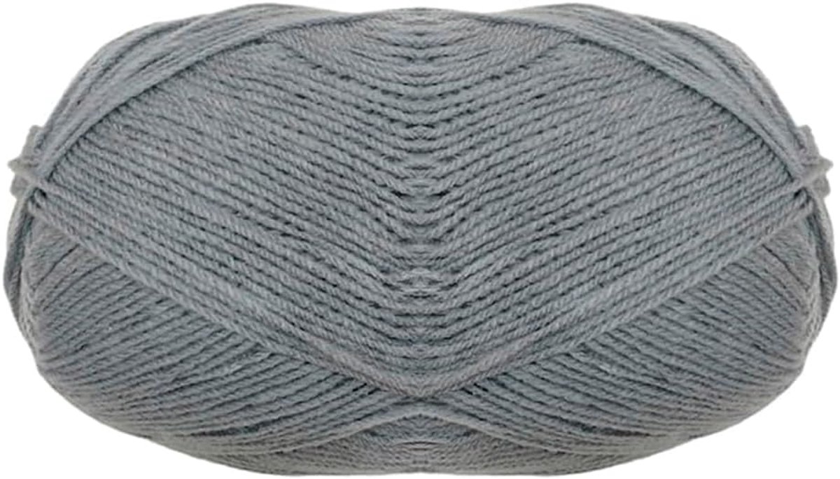 Wol 3 mm (100 g - 365 meter), haakwol, breien, acryl, werken, haken, breien, (1, grijs)