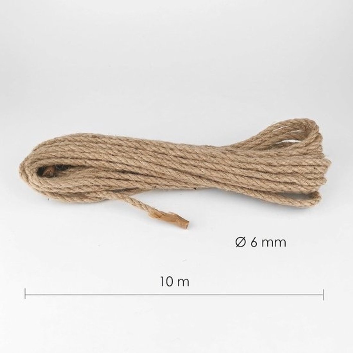 6 mm 10 m natuurlijke vezels henneptouw - jute touw