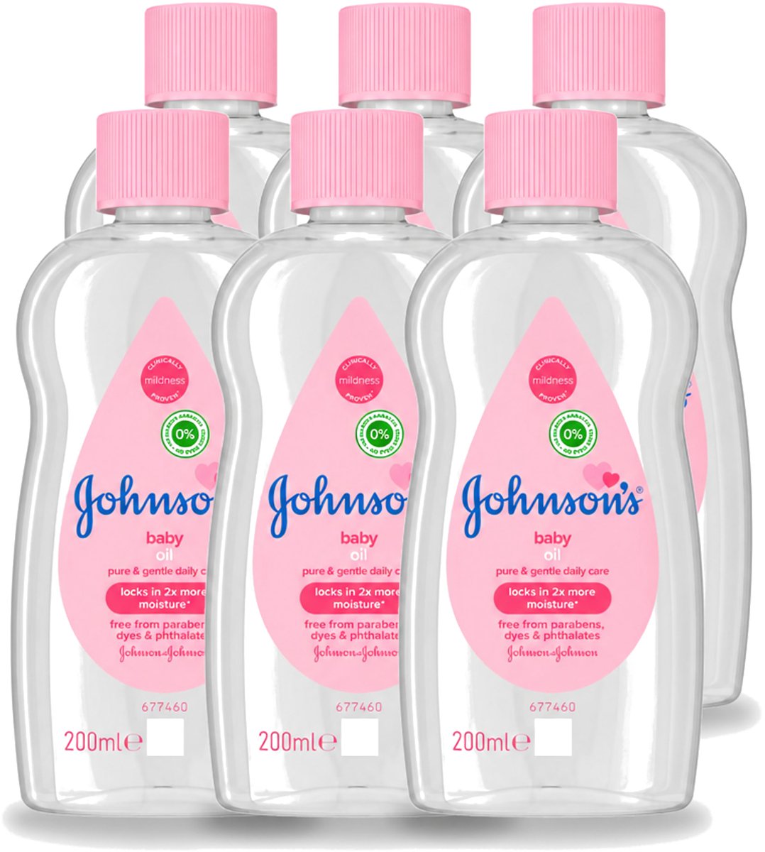 6 x Johnson's - Baby Olie - Puur & Zacht - 200 ml - Voordeelverpakking - 6 stuks