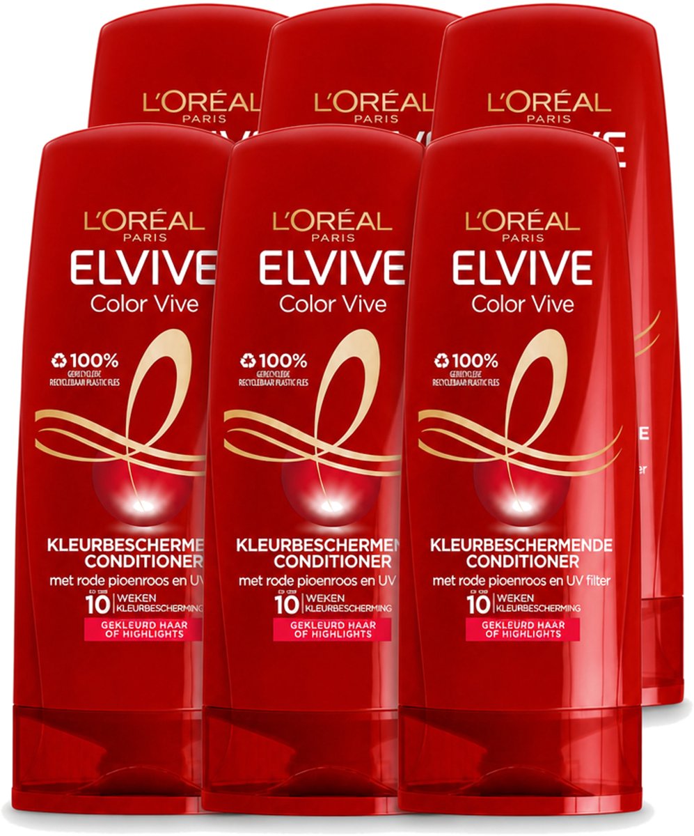 6 x L'Oréal Elvive Color Vive - Conditioner - 200 ml - Voordeelverpakking - 6 stuks